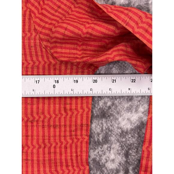 J Peterman Dress Small Womens Raw Silk Rug Woven Pink Orange Caftan Kaftan - Picture 4 of 8